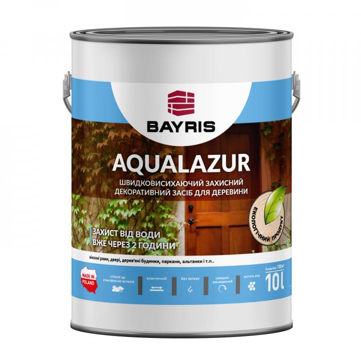Фото Защитное декоративное средство Bayris Aqualazur каштан 2.5 л  для мягких пород древесины быстросохнущий - Магазин MASMART