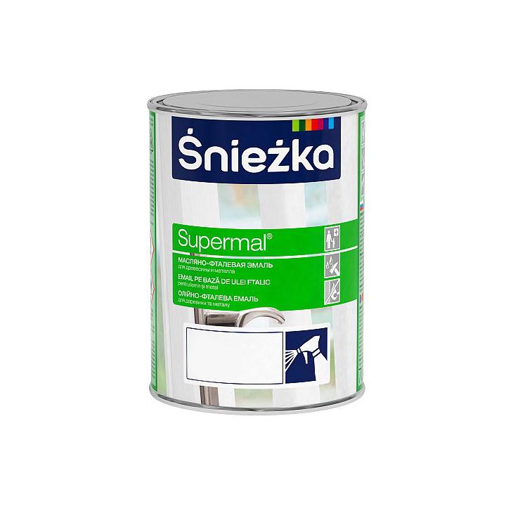 Фото Емаль олійно-фталева Sniezka Supermal світло-сіра глянцева 0,8 л - Магазин MASMART