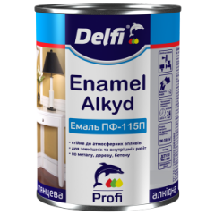 Фото Емаль алкідна Delfi ПФ-115П темно-зелена 2,8 кг  - Магазин MASMART