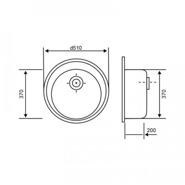 Фото Мойка гранитная Lidz (BLA-03) D510х200  - Магазин MASMART