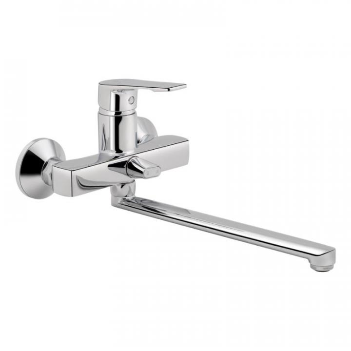 Фото Змішувач для ванни Qtap Premium Vitkov 3219104GC з довгим відливом - Магазин MASMART