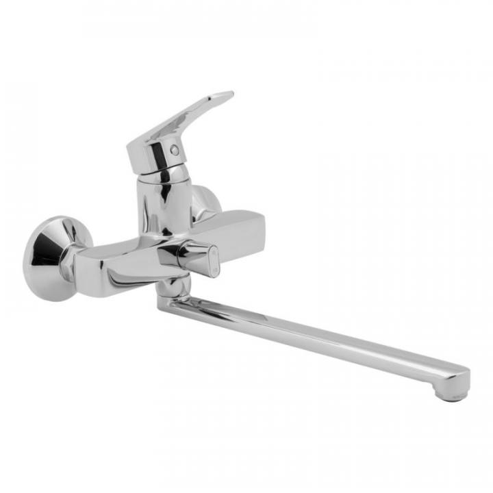 Фото Змішувач для ванни Qtap Premium Vitkov 3219104GC з довгим відливом  - Магазин MASMART
