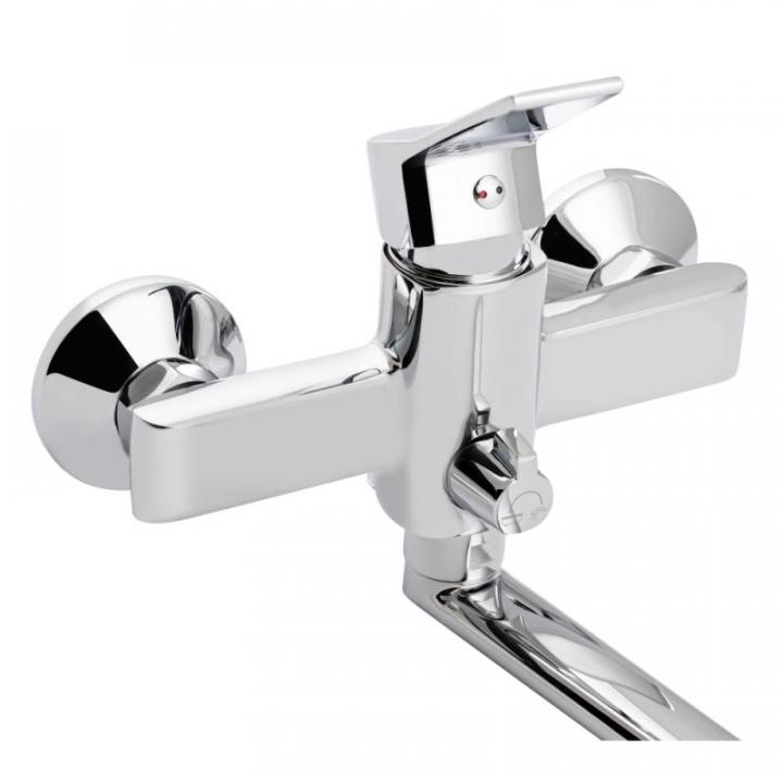 Фото Змішувач для ванни Qtap Premium Javornik 3214102GC з довгим відливом  - Магазин MASMART