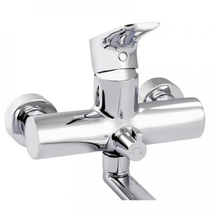 Фото Змішувач для ванни Qtap Premium Flaja 3210102GC з довгим відливом  - Магазин MASMART
