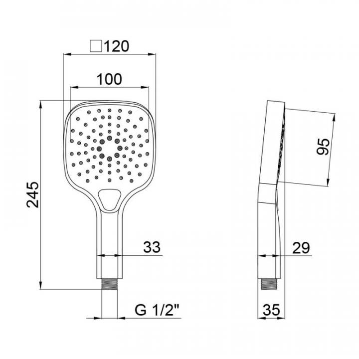 Фото Лейка для душа Qtap Rucni A121N3KCW  - Магазин MASMART