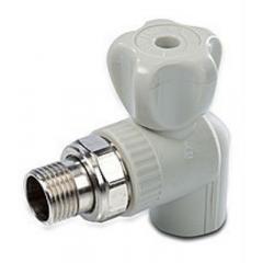 Фото Кран ППР радиаторный угловой Ø20х1/2" ASG-Plast (серый)  - Магазин MASMART