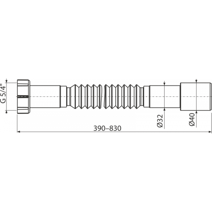 Фото Гибкая труба AlcaPlast A750 1 1/4"x32/40 35-80 см пластик (PE)  - Магазин MASMART