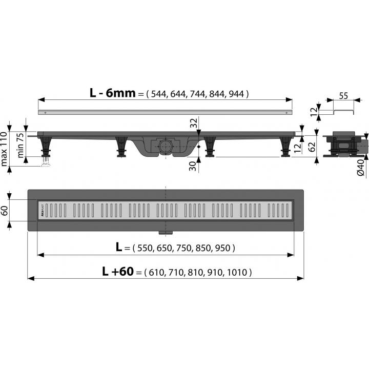 Фото Трап для душа AlcaPlast APZ10-850M  - Магазин MASMART