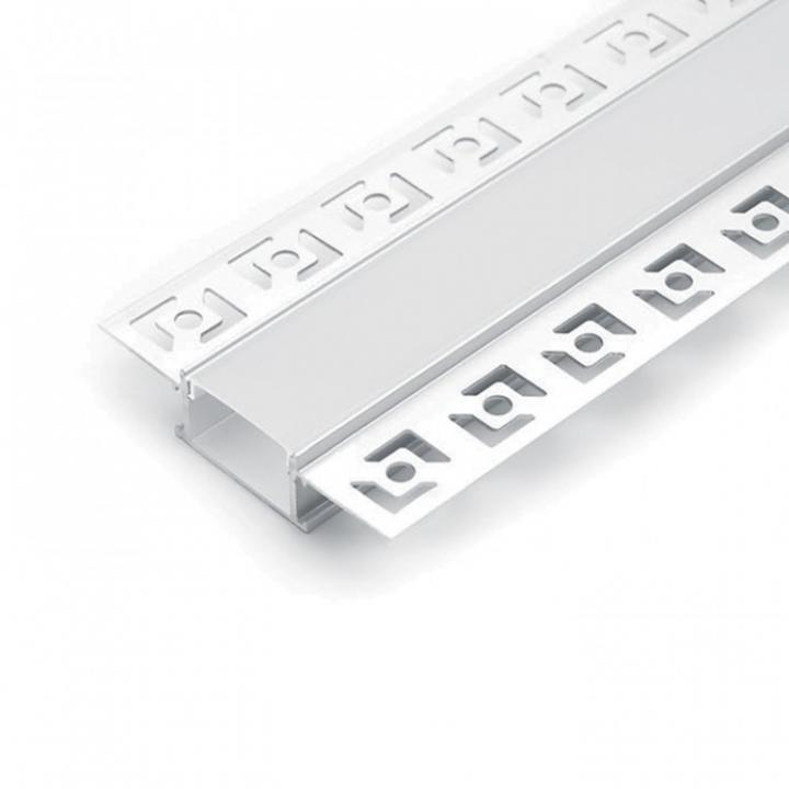Фото Профіль для світлодіодної стрічки Feron CAB254 вбудований прихованого монтажу, срібло 2 м - Магазин MASMART
