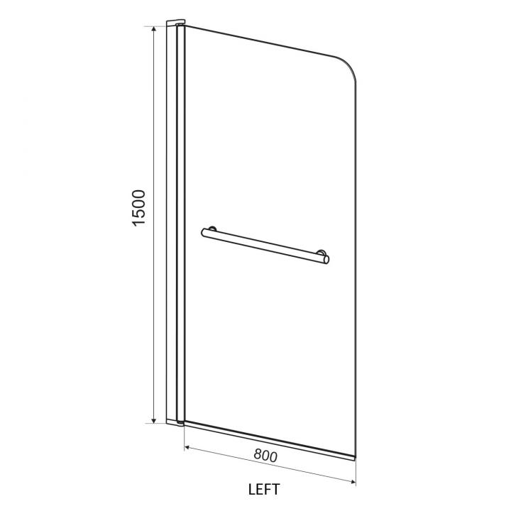 Фото Шторка для ванни 1-секційна Eger 599-02L 80x150 (ліва)  - Магазин MASMART