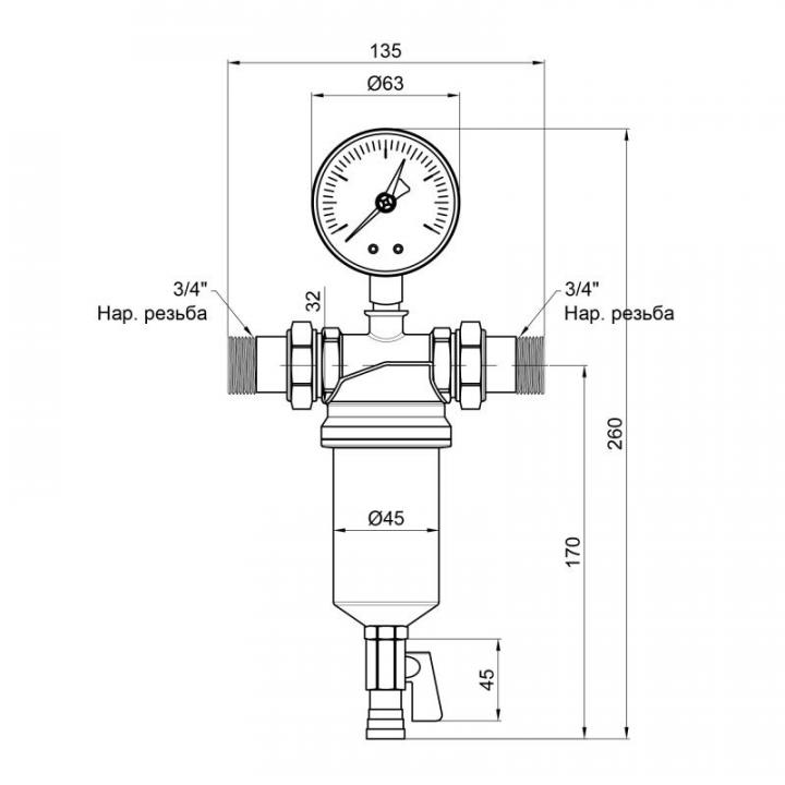 Фото Фільтр самопромивний Icma №751 3/4" 100 мкм  - Магазин MASMART