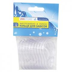 Фото Набір кілець до шторок для ванної 12шт. Vanstore прозорі...  - Магазин MASMART