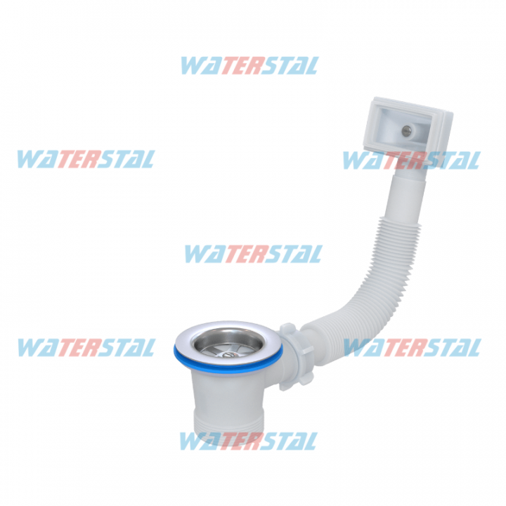 Фото Сифон для мойки Waterstal А-4004 1 1/2" з переливом, без гн/трубы - Магазин MASMART