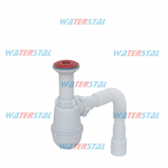 Фото Сифон для мойки Waterstal А-40029 1 1/2" литий, з гн/трубой  - Магазин MASMART