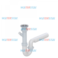 Фото Сифон для мийки S-41059 1 1/2" прямоточний, з відводом та...  - Магазин MASMART