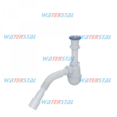 Фото Сифон для мойки А-4001 1 1/2 "разборный, с гб/ трубой  - Магазин MASMART