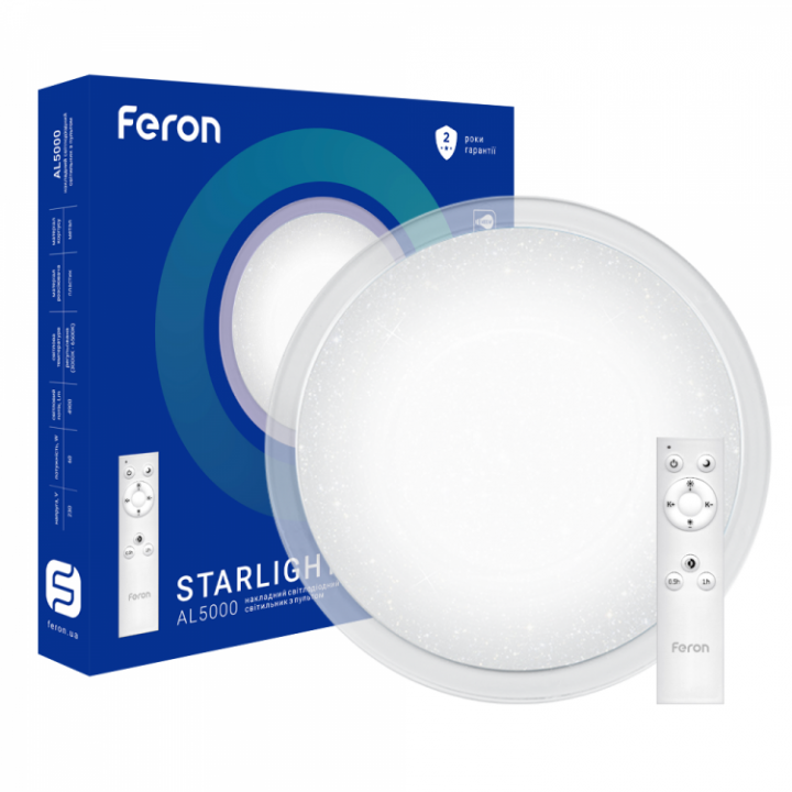 Фото Светильник LED Feron AL5000 Starlight 60W 3000-6500K с пультом - снято с производства - Магазин MASMART