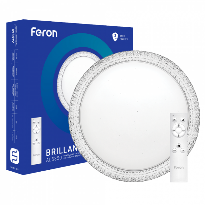 Фото Світильник LED Feron AL5350 Brillant-S 60W 3000-6500K з пультом - знято з виробництва - Магазин MASMART