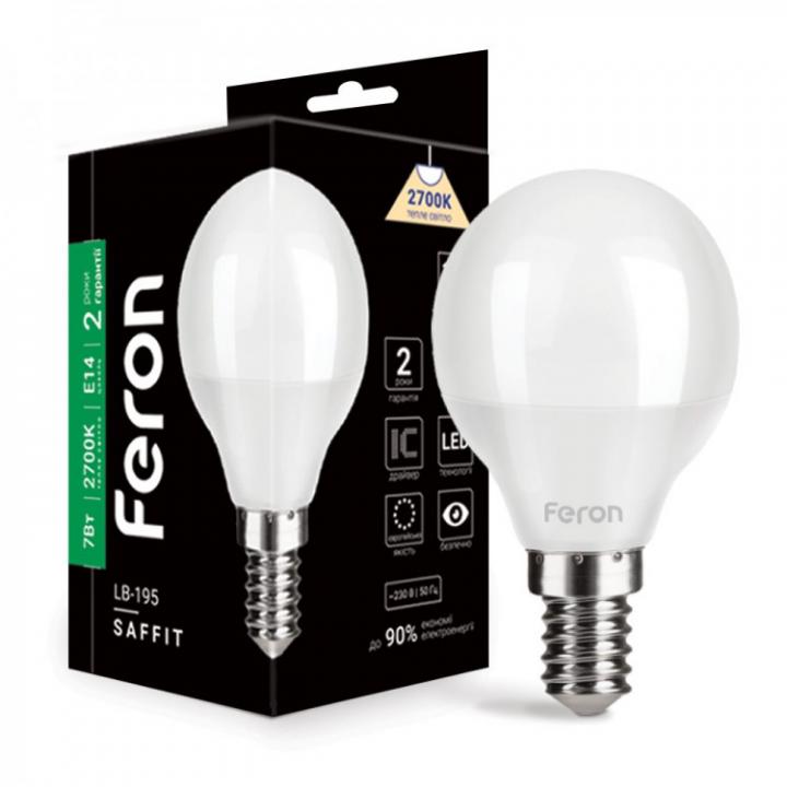 Фото Лампа LED Feron LB-195 P45 7W E14 4000K - Магазин MASMART