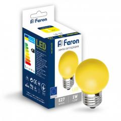Фото Лампа LED Feron LB-37 G45 1W E27 жовта  - Магазин MASMART