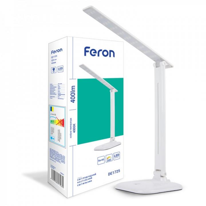 Фото Светильник настольный LED Feron DE1725 9W белый - Магазин MASMART