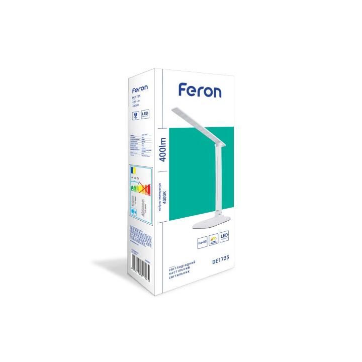 Фото Светильник настольный LED Feron DE1725 9W белый  - Магазин MASMART