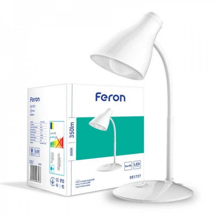 Фото Світильник настільний LED Feron DE1727 7W білий - знято з виробництва   - Магазин MASMART