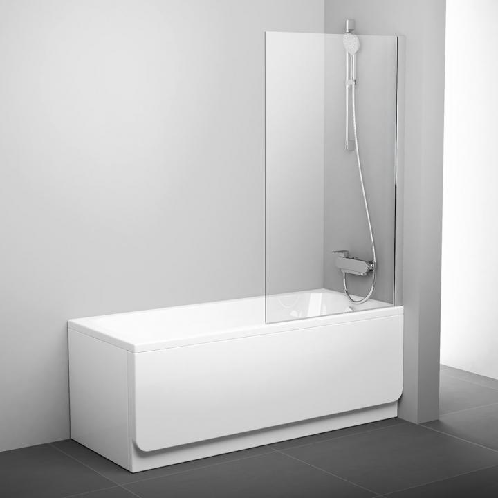 Фото Шторка для ванны Ravak PVS1-80 полированный алюминий/Transparent - Магазин MASMART