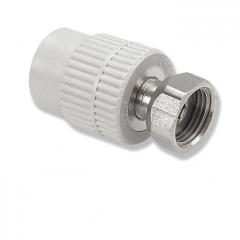 Фото Муфта ППР з НГ (латунна вставка) Ø20х1/2" ASG-Plast (сіра)  - Магазин MASMART
