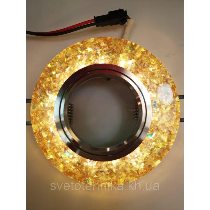 Фото Светильник LED Feron 8585-2 MR16/G5.3 мерцающий коричневый/серебро с LED подсветкой  - Магазин MASMART
