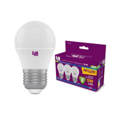 Фото Комплект ламп LED ELM 5W 4000K E27 3 шт. (18-0157)  - Магазин MASMART