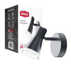 Фото Светильник LED Maxus 1-MSL-20441-CB 4W 4100K черный  - Магазин MASMART
