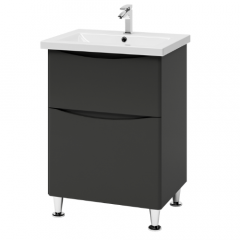 Фото Тумба підлогова AquaStyle Єва 60 см графіт (без умивальника)  - Магазин MASMART