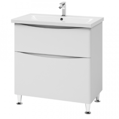 Фото Тумба підлогова AquaStyle Єва 80 см біла (без умивальника)  - Магазин MASMART