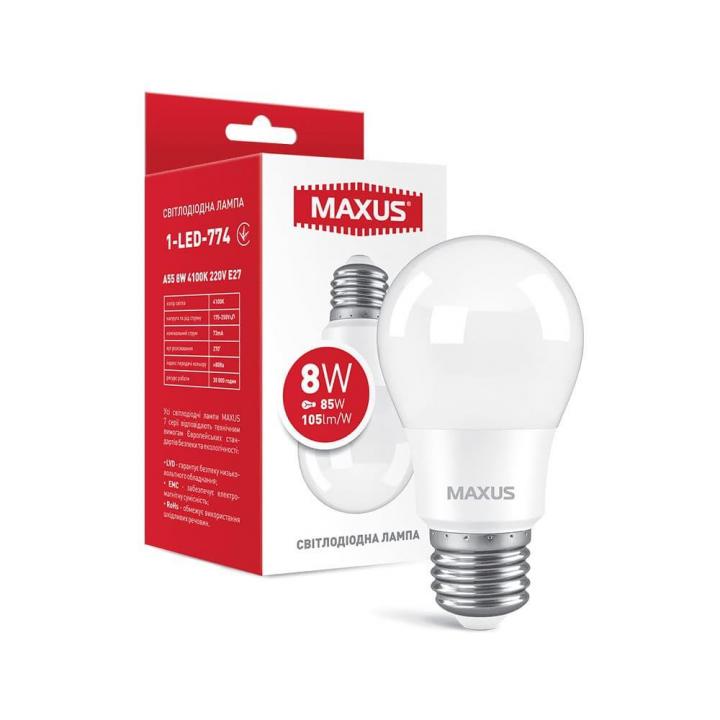 Фото Лампа Maxus 1-LED- 774 A55 8W 4100K 220V E27 - Магазин MASMART