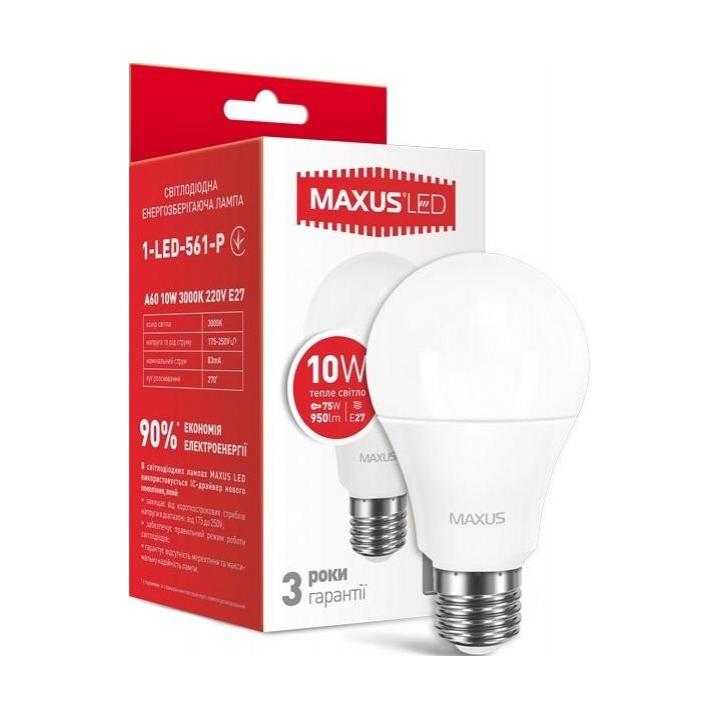 Фото Лампа Maxus 1-LED- 561 A60 10W 3000K 220V E27 - Магазин MASMART