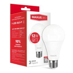 Фото Лампа Maxus 1-LED- 563 A65 12W 3000K 220V E27  - Магазин MASMART