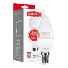 Фото Лампа Maxus 1-LED-5313 C37 CL-C 4W 3000K 220V E14  - Магазин MASMART