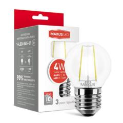 Фото Лампа Maxus 1-LED-545-01 G45 FM 4W 3000K 220V E27  - Магазин MASMART