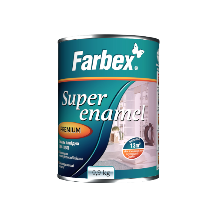 Фото Эмаль алкидная Farbex ПФ-115П ярко-голубая 0,9 кг - Магазин MASMART