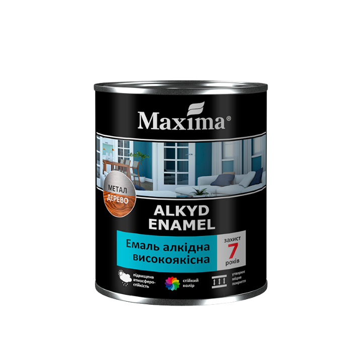 Фото Емаль алкідна високоякісна Maxima чорна матова 0,7 кг - Магазин MASMART