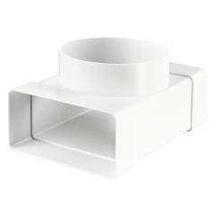 Фото Тройник для плоских и круглых каналов Vents 531 55х110/Ø100  - Магазин MASMART