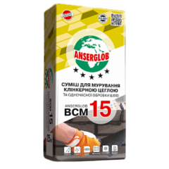 Фото Суміш для клінкерної цегли Anserglob ВСМ-15 (біла) 25кг  - Магазин MASMART