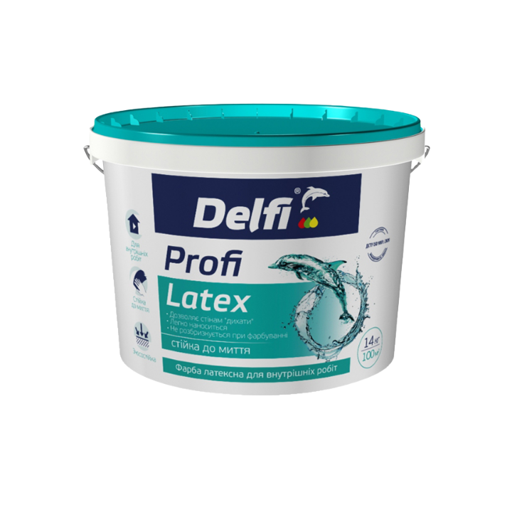 Фото Краска латексная акриловая Delfi Profi Latex белая 7 кг - Магазин MASMART