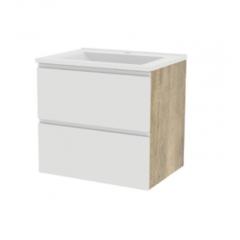 Фото Тумба подвесная Mirater Prio 60 см (белая) с умывальником...  - Магазин MASMART