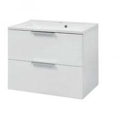 Фото Тумба підвісна Mirater Fest 70 см (біла) з умивальником...  - Магазин MASMART