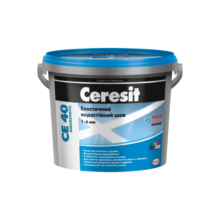Фото Затирка Ceresit CE 40 Aquastatic 79 2 кг світло-блакитна - Магазин MASMART