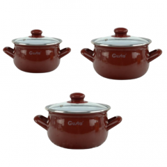 Фото Набор кастрюль Gusto GT-T-3-R Рэд  (2.1л + 3.1л + 4 л)  - Магазин MASMART