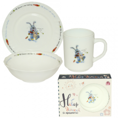 Фото Набор детский S&T 515-03 Заяц 3 предмета керамика - снято...  - Магазин MASMART