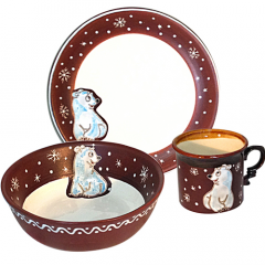 Фото Набор детский S&T 531077 Белый медведь 3 предмета...  - Магазин MASMART